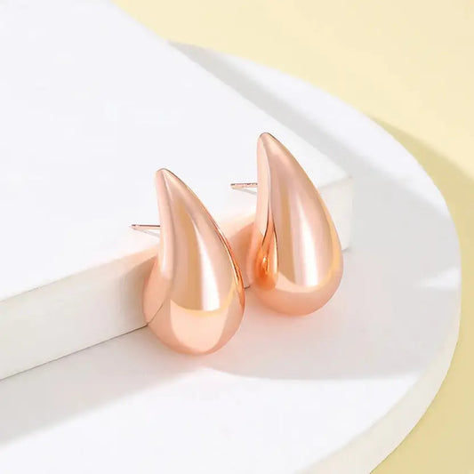 Lunaria Luxe Teardrops Studs – Rose Gold Edition