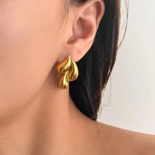 Aurora Dew: Delicate Drop Stud Earrings