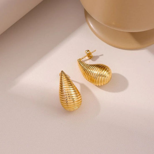 Auric Drops: Golden Stud Earrings