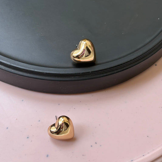 heart stud earrings rose gold 3