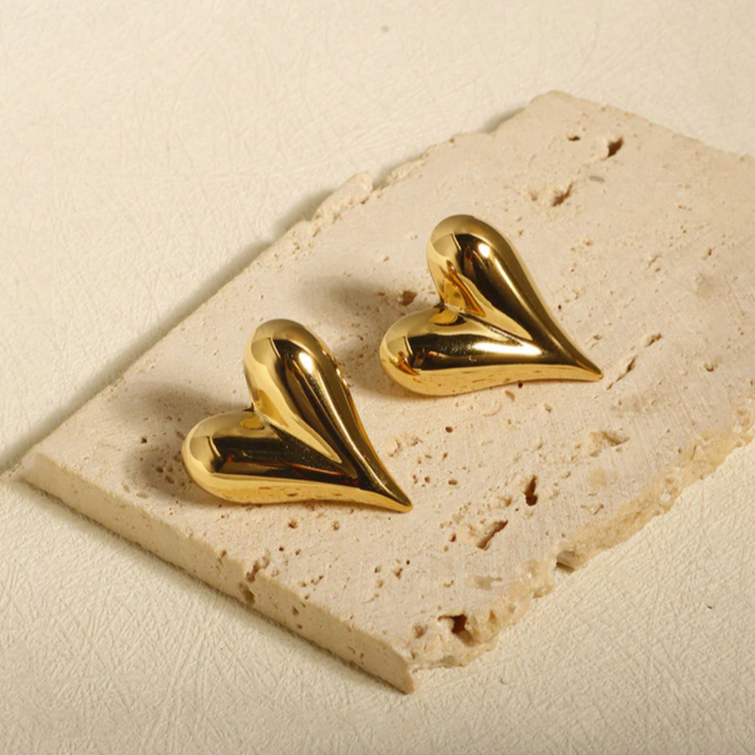 heart studs buy korean