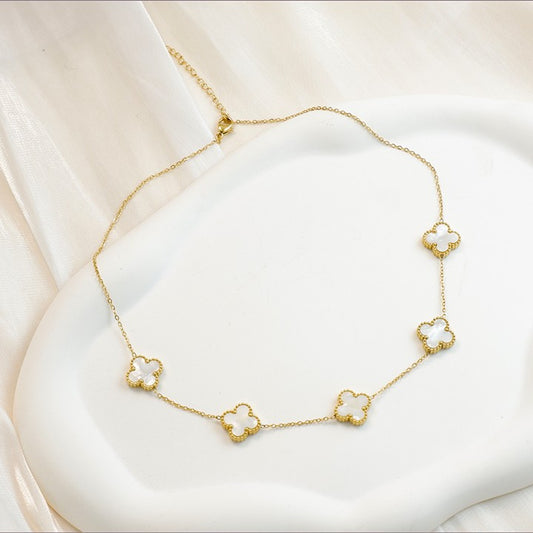 Aurelle Noir Clover Necklace