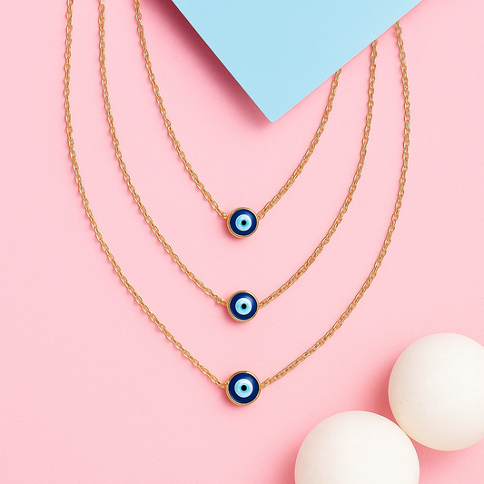 Trinity Gaze: Evil Eye 3 Layer Necklace